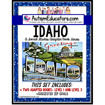 IDAHO State Symbols ADAPTED BOOK for Special Education and Autism